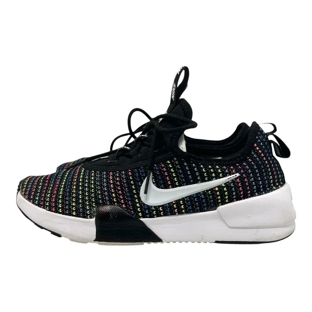 Nike Girls Ashin Modern Black Rainbow Knit Sneakers Athletic Shoes Youth 4.5
